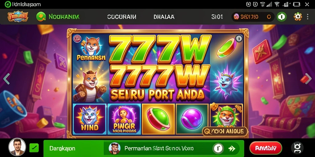 Gameplay seru di mesin Slot 7777W yang penuh warna.