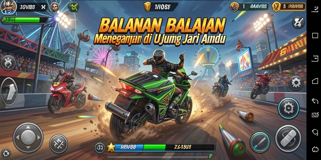 Screenshot utama AMAVI88 menampilkan momen balapan mendebarkan yang penuh aksi.