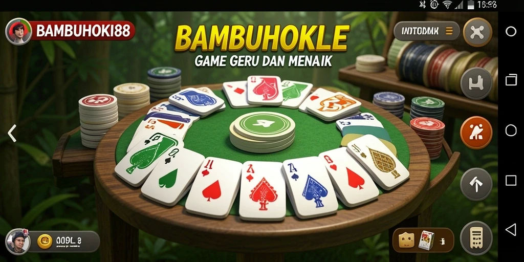 Tampilan gameplay seru dari BAMBUHOKI88 dengan interaksi Gaple.