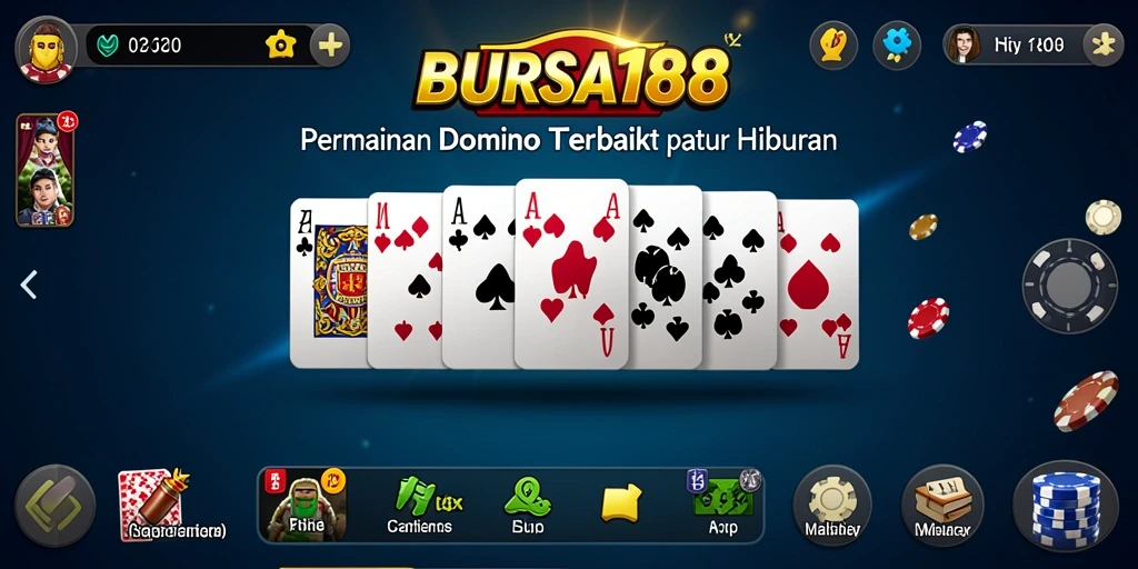 Tampilan gameplay menarik dari BURSA188 dengan suasana permainan domino yang seru.