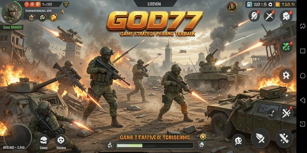 Screenshot utama GOD77 menampilkan pertempuran strategis yang mendebarkan.