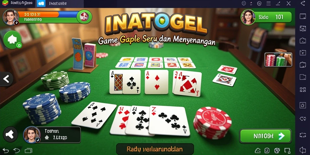 Tampilan gameplay seru dalam game Gaple INATOGEL.