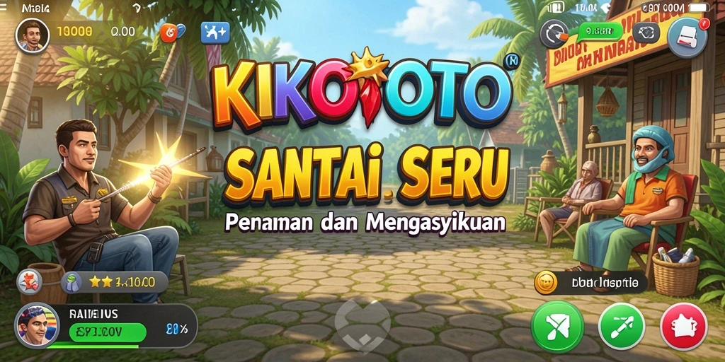 Tampilan gameplay KIKOTOTO yang penuh warna dan menarik.