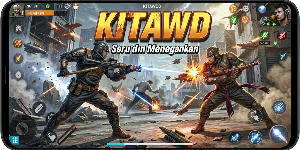 Screenshot KITAWD menampilkan pertarungan karakter yang intens dan seru.