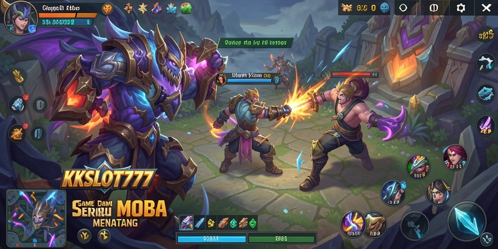 Screenshot gameplay KKSLOT777 yang menunjukkan aksi pertempuran seru.