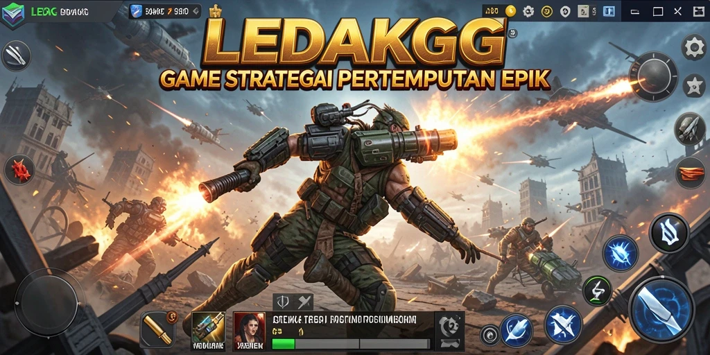 Screenshot gameplay LEDAKGG yang menampilkan strategi pertempuran intens.
