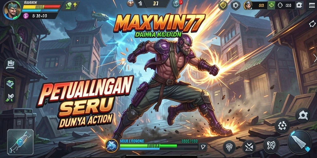 Screenshot gameplay MAXWIN77 dengan aksi menegangkan.