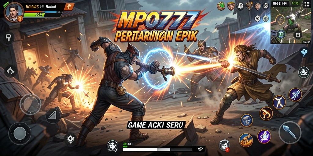 Tampilan gameplay MPO777 saat pertarungan mengesankan dengan grafis yang tajam.