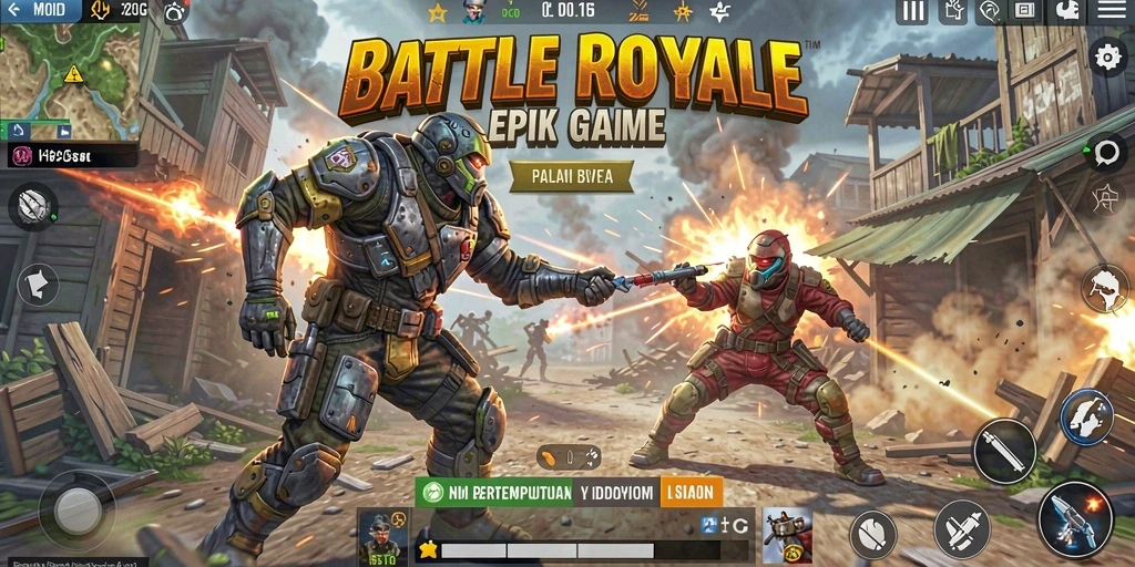 Tampilan menarik dari gameplay Battle Royale MPOID yang intens.