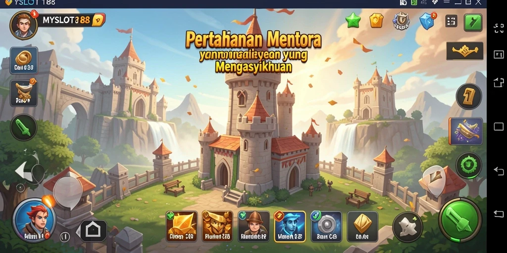 Gameplay <strong>MYSLOT188</strong> yang mendebarkan dengan pertahanan menara yang strategis.