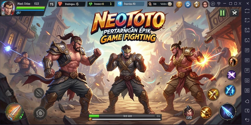 Gameplay pertarungan seru di NEOTOTO dengan grafis menakjubkan.