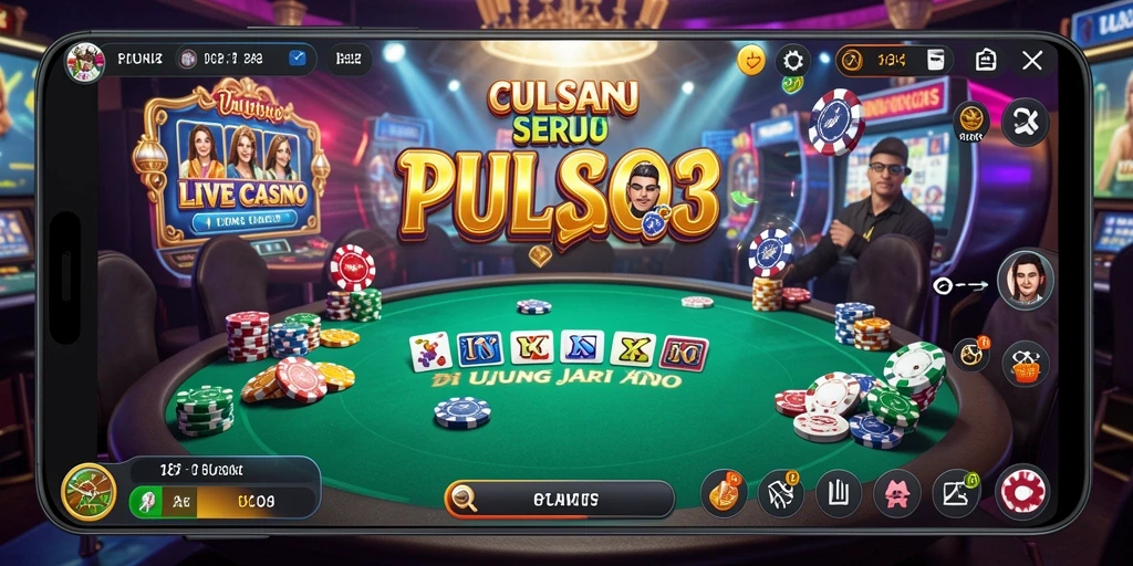 Tampilan gameplay real-time di PULSA303 dengan dealer langsung.