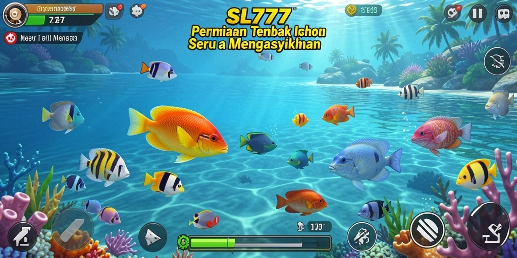 Screenshot utama SL777 menampilkan permainan Tembak Ikan yang penuh aksi.