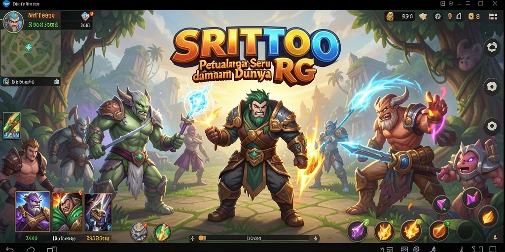 Gameplay seru SRITOTO dengan karakter menarik dan pertarungan dinamis.