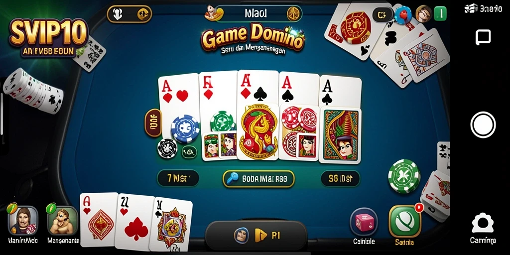 Gameplay seru SVIP10 dengan grafis menarik saat bermain Domino.